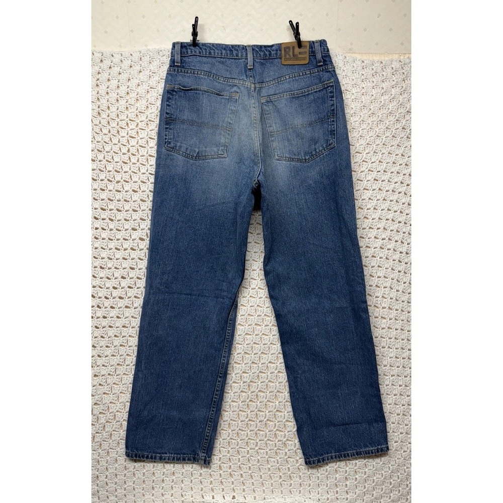 Vintage Polo Ralph Lauren Jeans Mens 33x32 Blue Denim Straight Baggy Leg Y2K